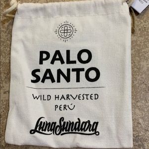 Beige “PALO SANTO” Empty Bag.  5” x 6” Cotton Material